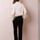 Jessie Liu - Silk Blouse with Feathers