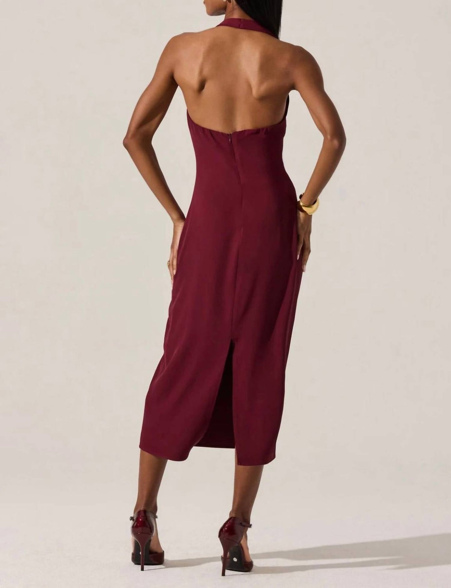 Astr - Alanna Halter Cowl Neck Dress
