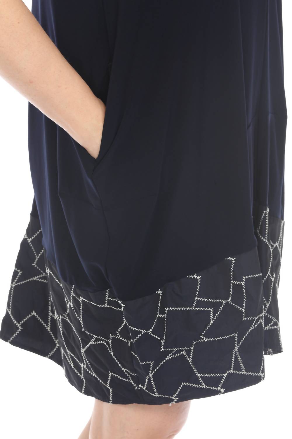 Joseph Ribkoff - Geometric Zip Front Sleeveless Shirt Dress