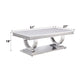 Zander - Printed Faux Marble Top & Mirrored Table - Marble