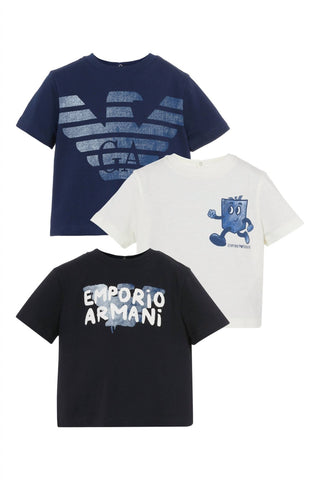 Armani - Baby Boy Tshirt With Logo Set Of 3