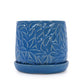Set of 2 Ceramic Flowerpot, 7' Modern Planter for Patio, Garden, Windowsill - Navy Blue
