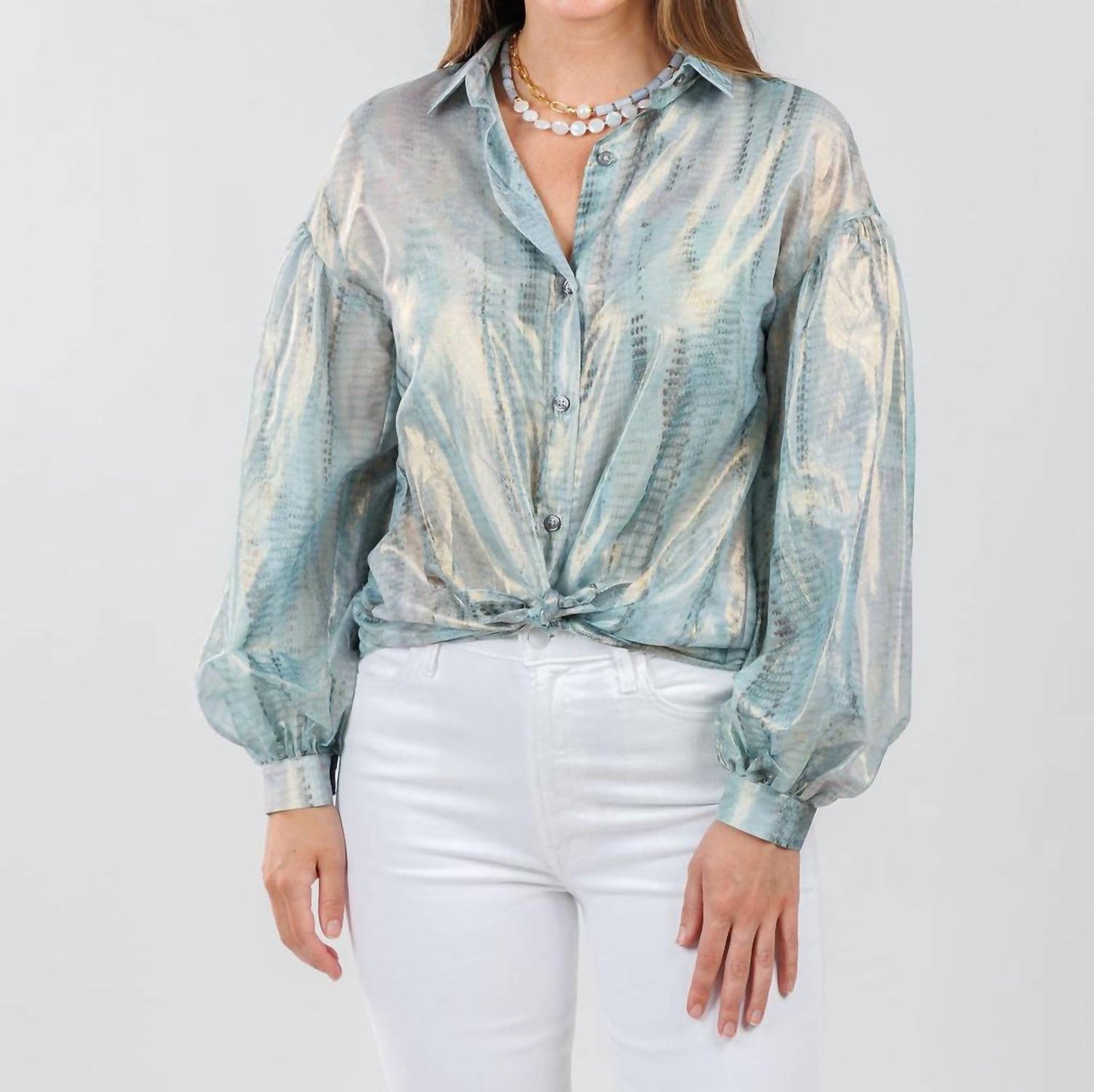 Lola & Sophie - Adelina Foil Printed Cotton Blouse