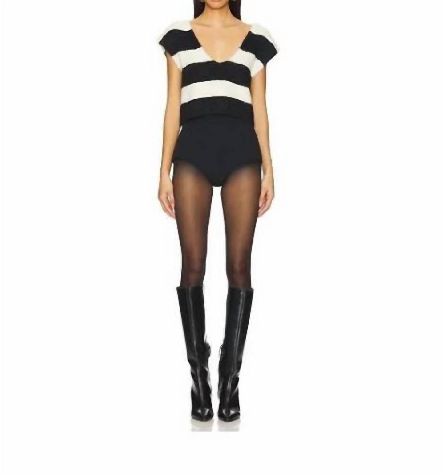 For Love & Lemons - Meggy Stiped Crop Top With Scarf