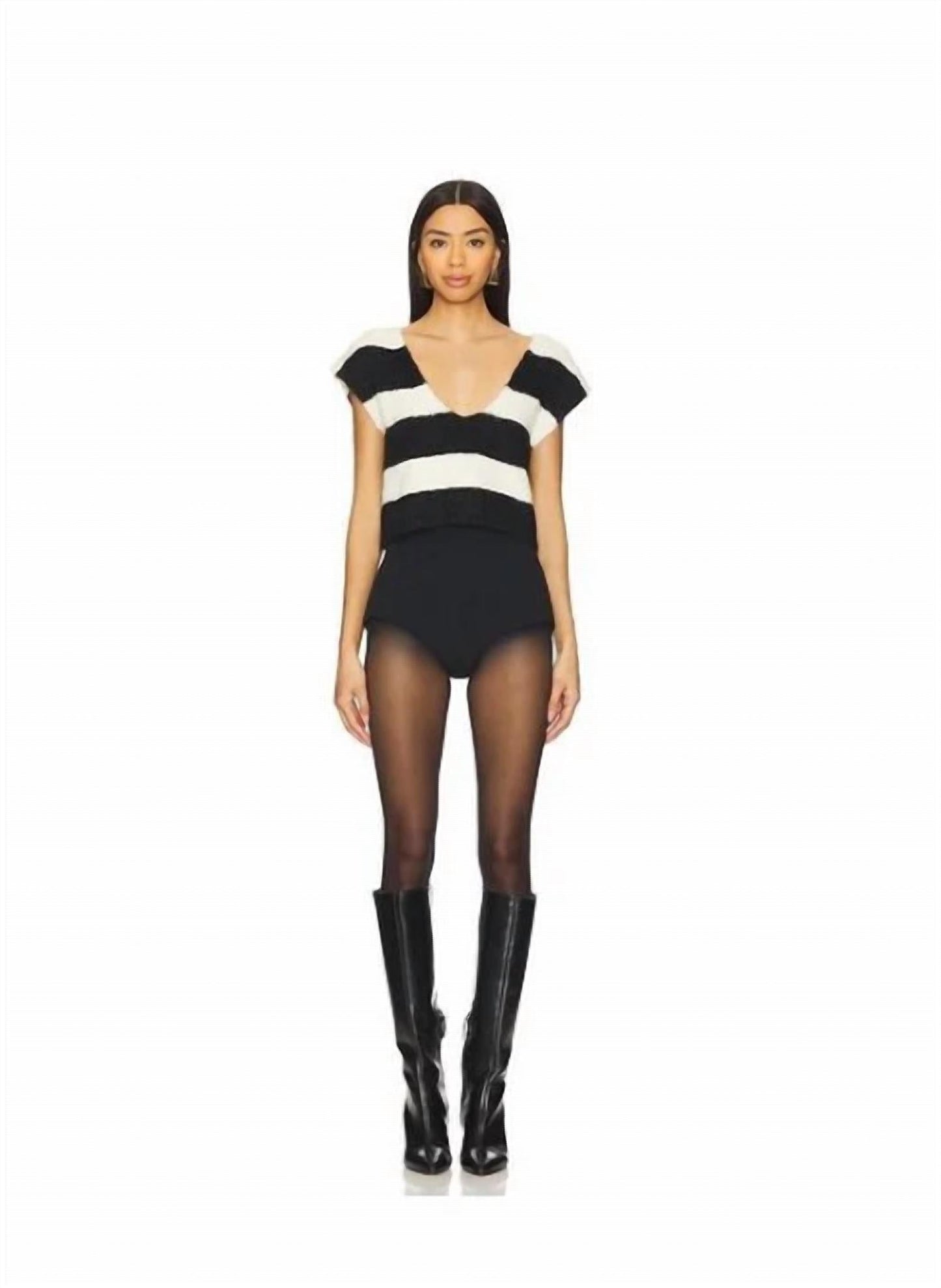 For Love & Lemons - Meggy Stiped Crop Top With Scarf
