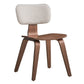 Casson Boucle Walnut Side Chair (Set of 2) - White / Walnut