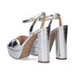 Exe - Women's Judy Faux Snake Skin Metallic Platform Heels