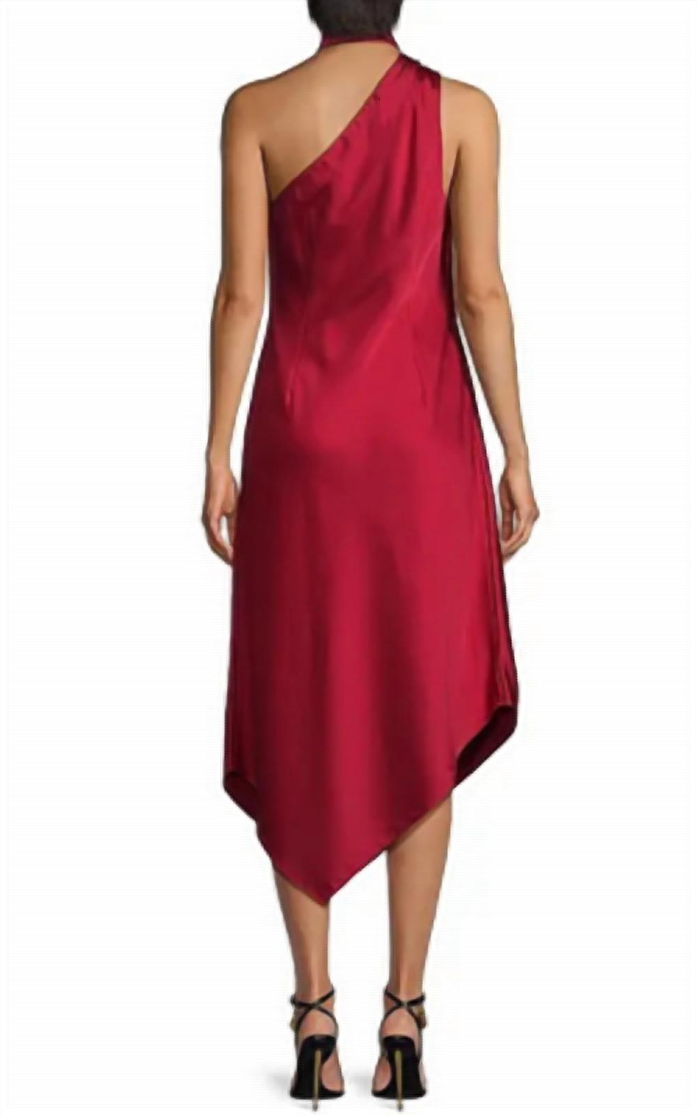 Aidan Mattox - Satin Halterneck Midi Dress