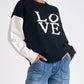 Elan - Crewneck Love Colorblock Sweater