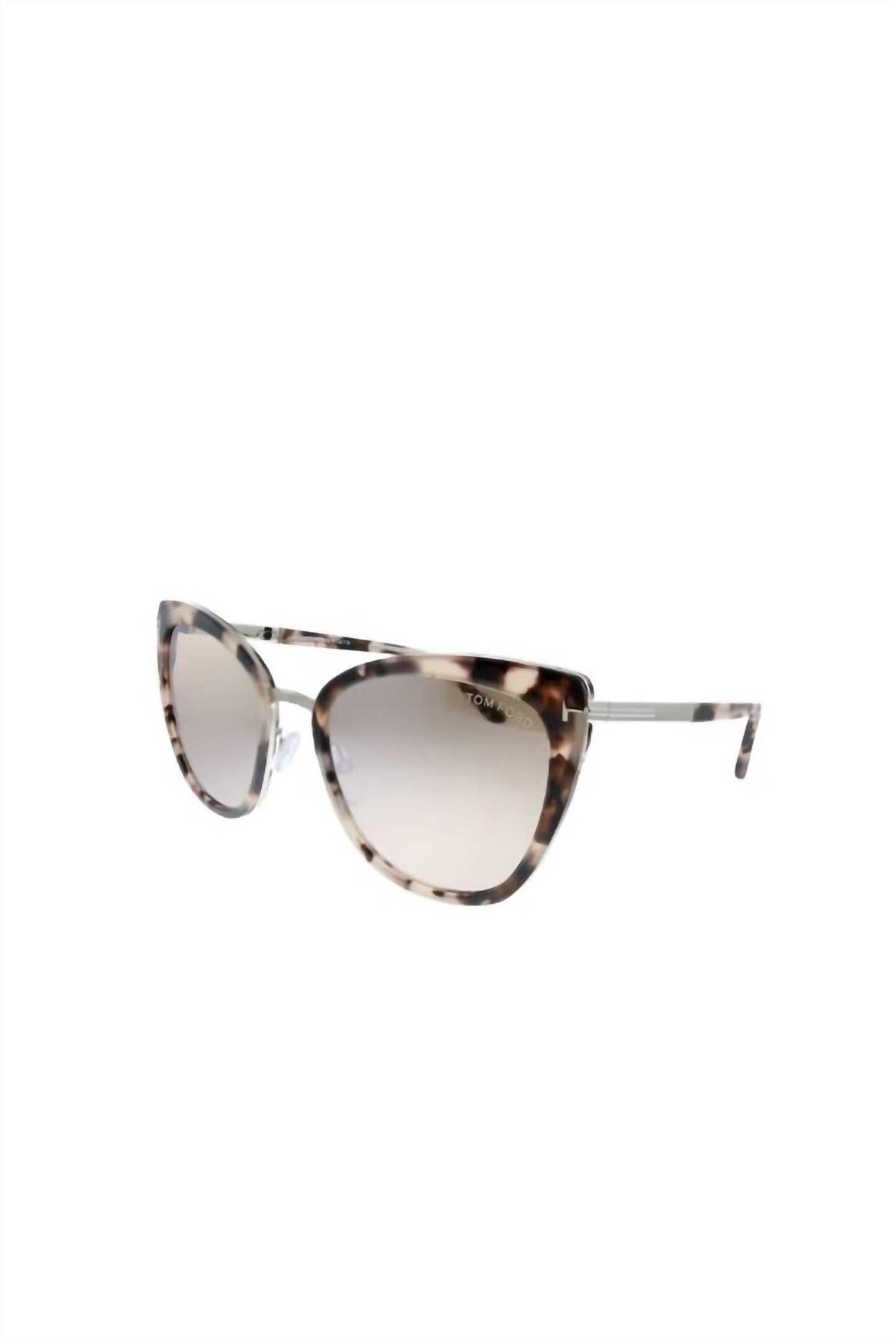 Tom Ford Sunglasses - Simona Butterfly Plastic Sunglasses with Silver Mirror Lens