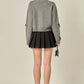 2.7 August Apparel - Chunky Cardigan with Beaded Big Bow