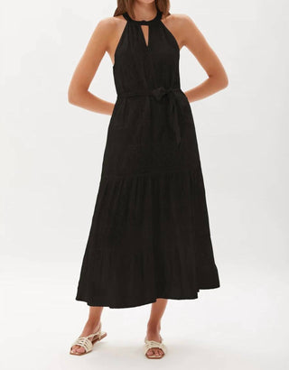 Ecru - Hathaway Embroidered Halter Dress