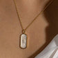 Eklexic - Tag Shaped Mop Pendant Stone Necklace