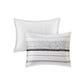 Cotton Printed Comforter Set with Trims Black/White Full/Queen