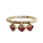 Hidalgo - Enamel Dangle Heart Charm Ring - Size 7
