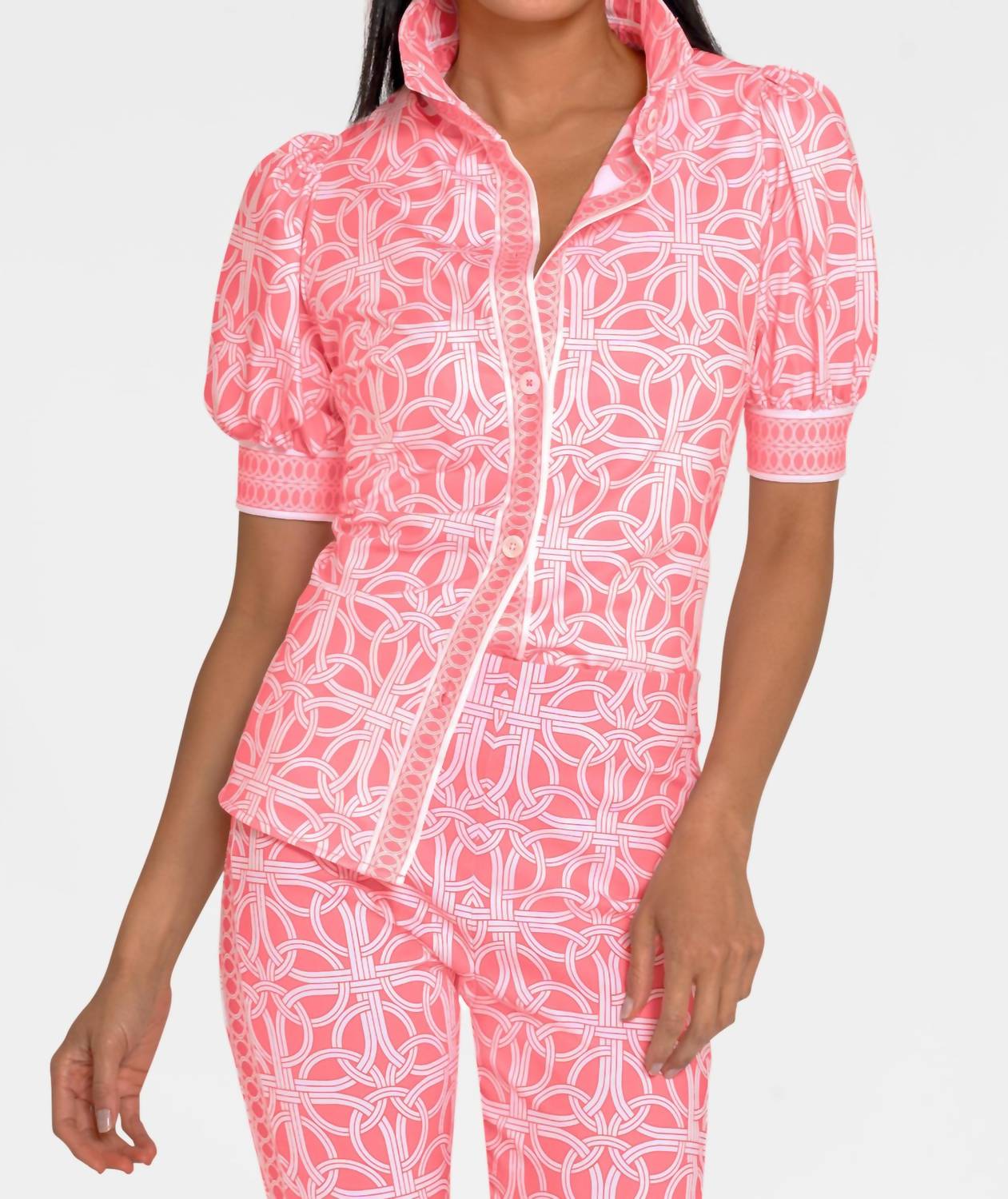 Gretchen Scott - Puff Sleeve Ring Toss Top