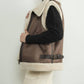 Aaron & Amber - Faux Leather Tabbed Collar Vest