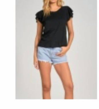 Elan - RUFFLED SLEEVE TOP