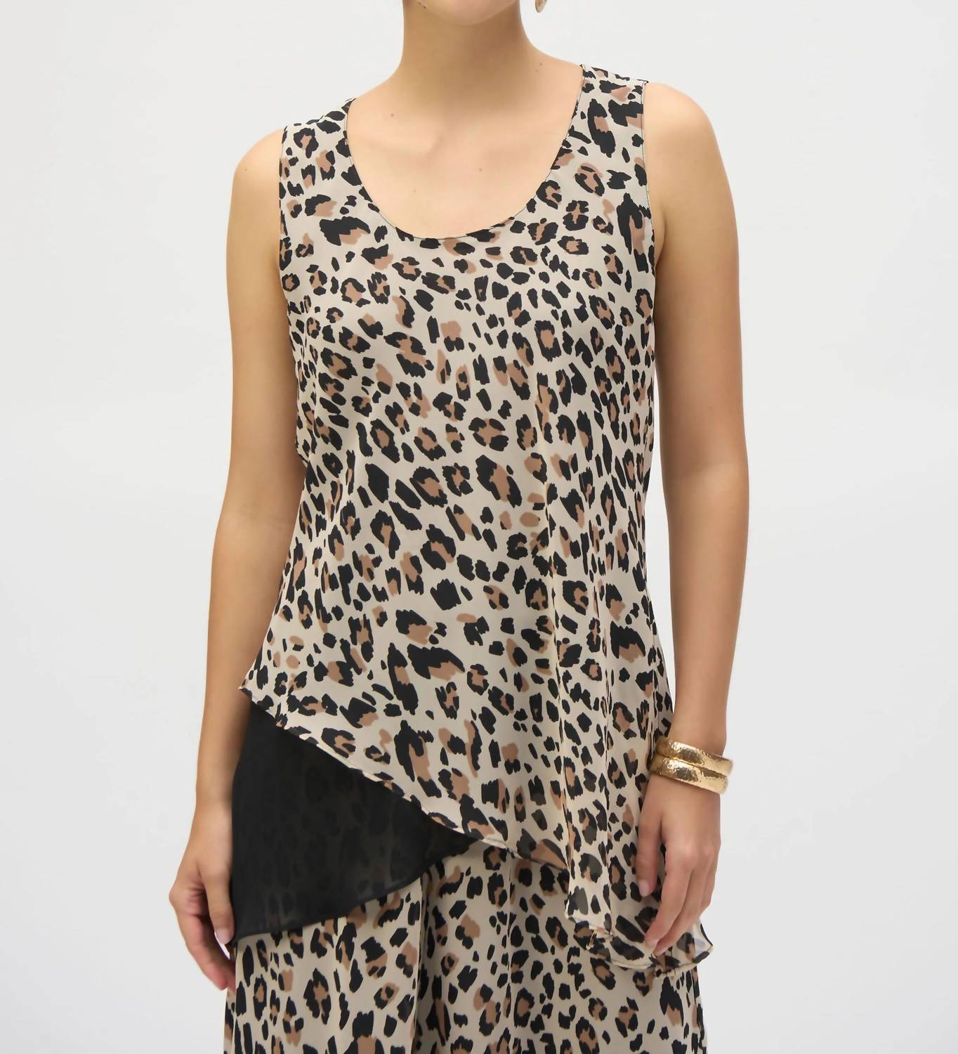 Joseph Ribkoff - Animal Print Reversible Chiffon Tunic Top