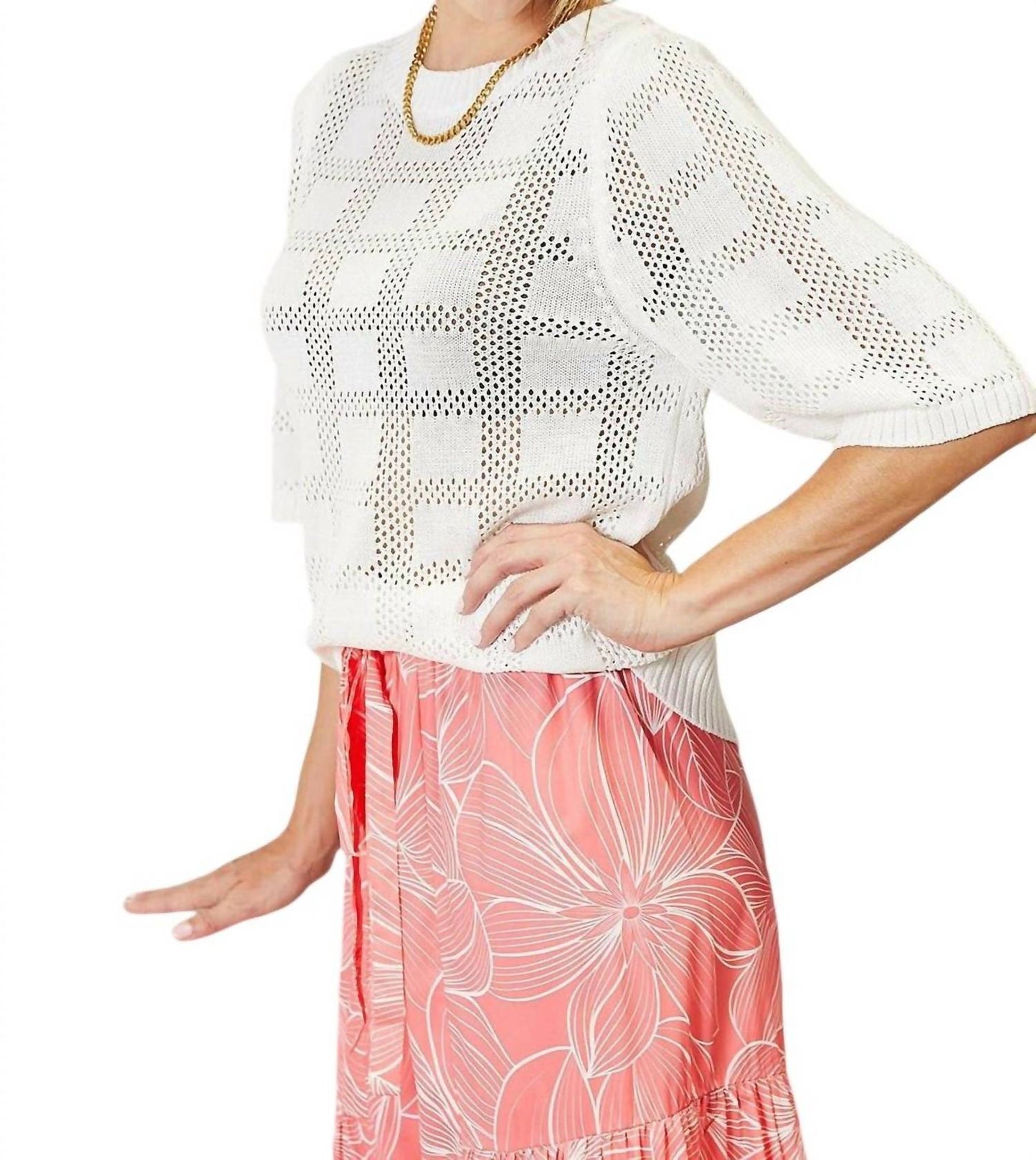 Double Take - Chic Ribbed Round Neck Knit Top