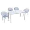 4 Pack Lounge Chair Set With Long Table
