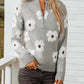 Fashionworks - Floral Half Zip Drop Shoulder Sweater