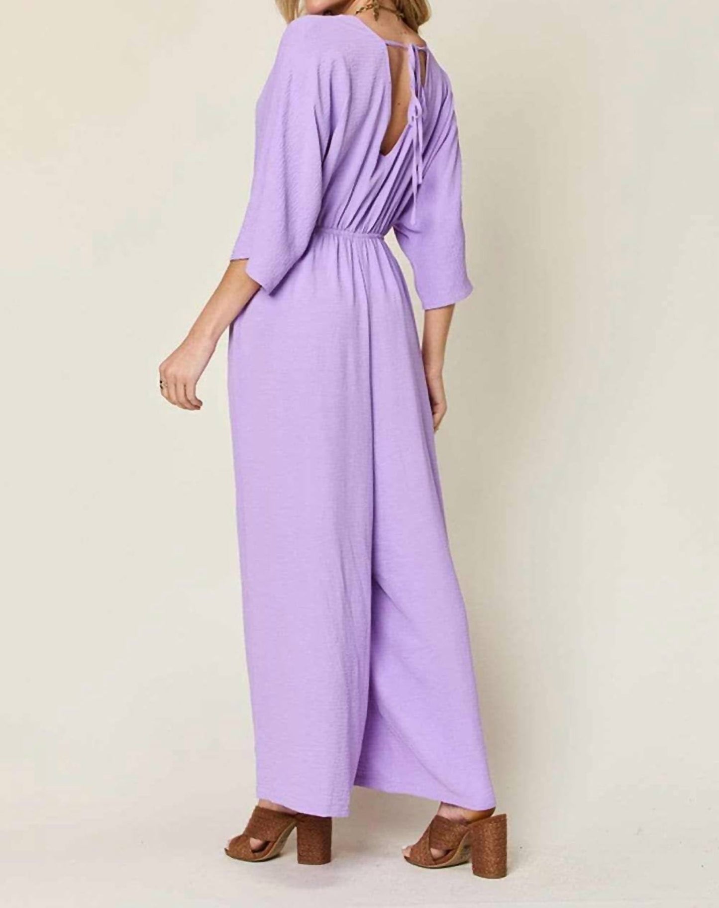 Double Take - Chic Surplice Wide Leg Jumpsuit