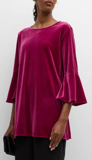 Caroline Rose - Bella Velvet Bell Sleeve Top