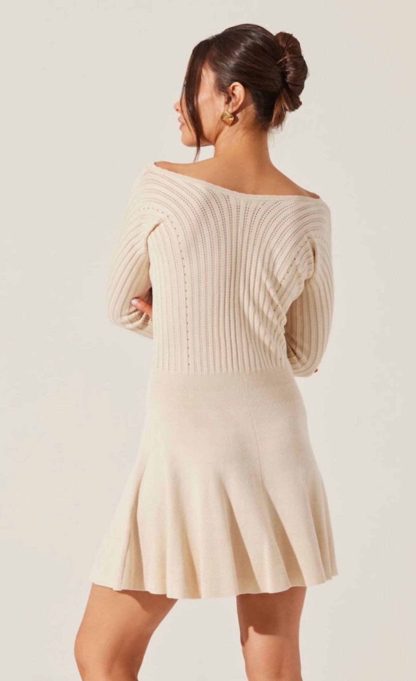 Astr - Cybele Pointelle Mini Sweater Dress