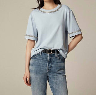 J.Crew - Heavy Jersey T-shirt With Rhinestones