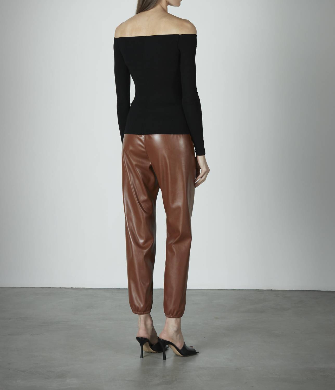 Enza Costa - Silk Rib Off Shoulder Long Sleeve Top