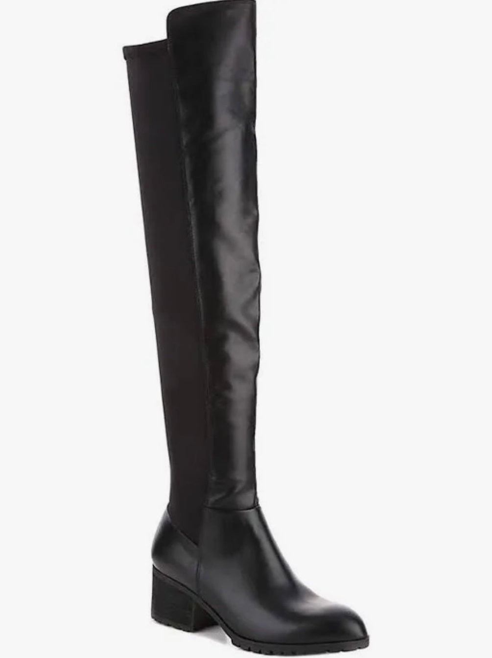 Barganbin Women's Chic Sophisticated Over the Knee Faux Leather Dress Boots Black Size 8.5