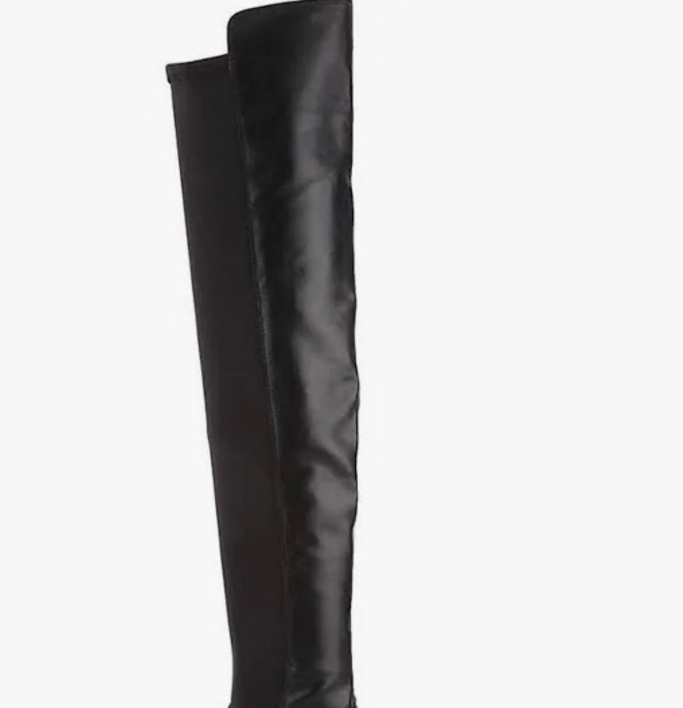 Barganbin Women's Chic Sophisticated Over the Knee Faux Leather Dress Boots Black Size 8.5