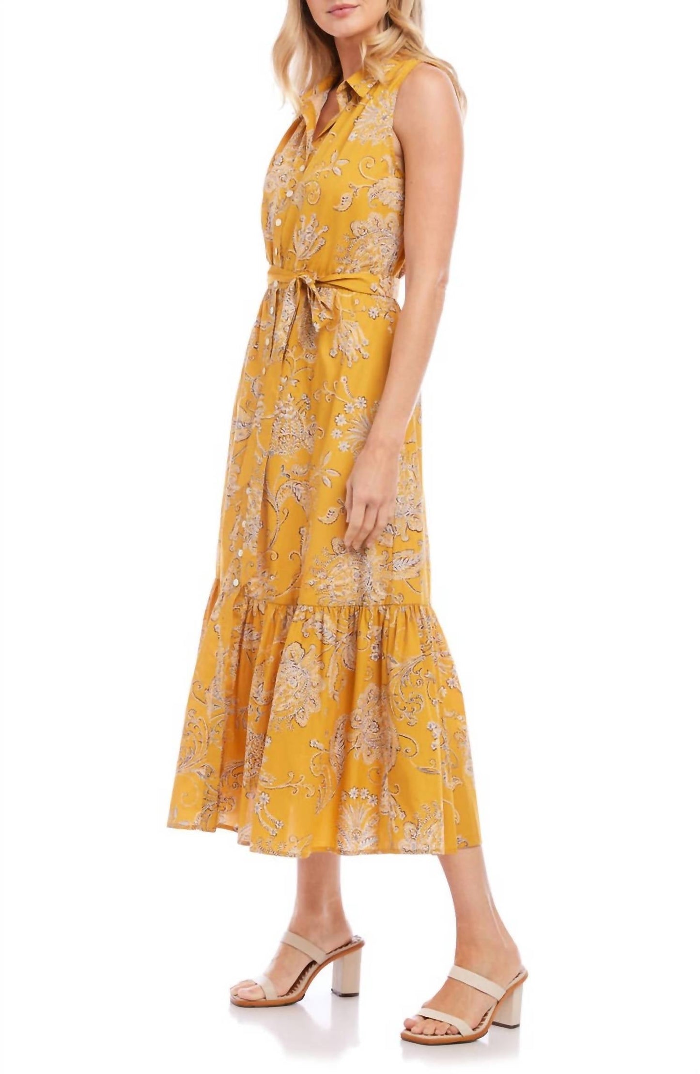 Fifteen Twenty - FLORAL BELTED TIERED MAXI DRESS
