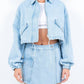 American Bazi - Cropped Denim Jacket With Drawstring