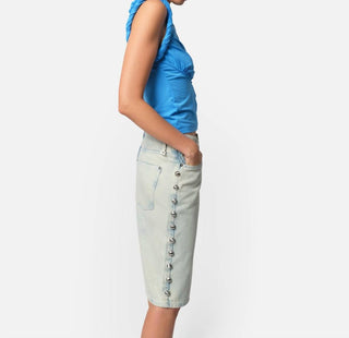 Apparis - Button Faded Denim Bermuda Shorts