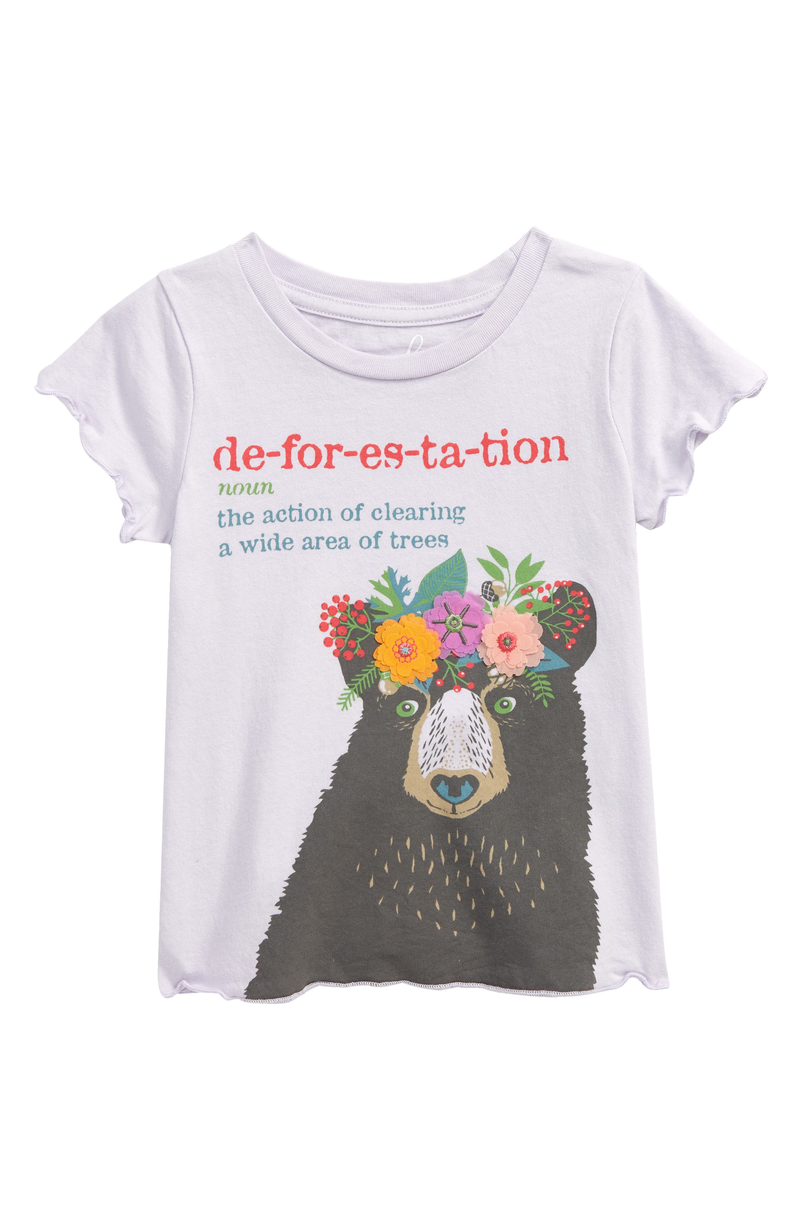 Kids Forest Cotton Graphic Tee in Lavender