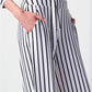 Joseph Ribkoff - Striped High-waist Belted Wide-leg Pants