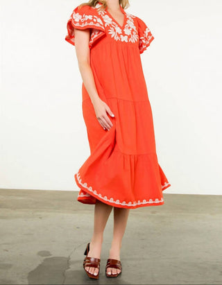Thml - Flutter Sleeve Embroidered Dress