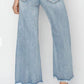 Risen - Ladies' High Rise Crop Wide Fray Hem Jeans
