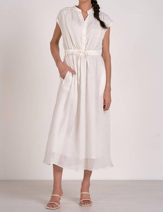 Elan - Midi Short Sleeve Tie Waist Dress