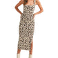 Mable - LEOPARD SWEATER KNIT BODYCON MIDI DRESS