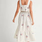 Mable - Madison Embroidered Crop Top And Midi Skirt Set