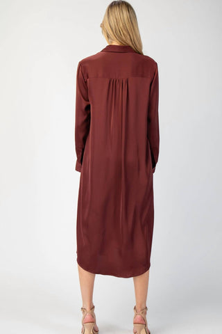 Ee:Some - Hannah Long Sleeve Midi Shirt Dress