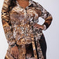 The Curve La - Plus Size Knit Long Sleeve Shirt Top And Wide Leg Pants Set