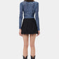Ganni - Printed Mesh Long Sleeve Crew Neck Top
