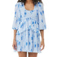 Ganni - Pleated Georgette Flounce Smock Mini Dress