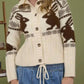 Blu Pepper - Bunny Jacquard Collared Cardigan