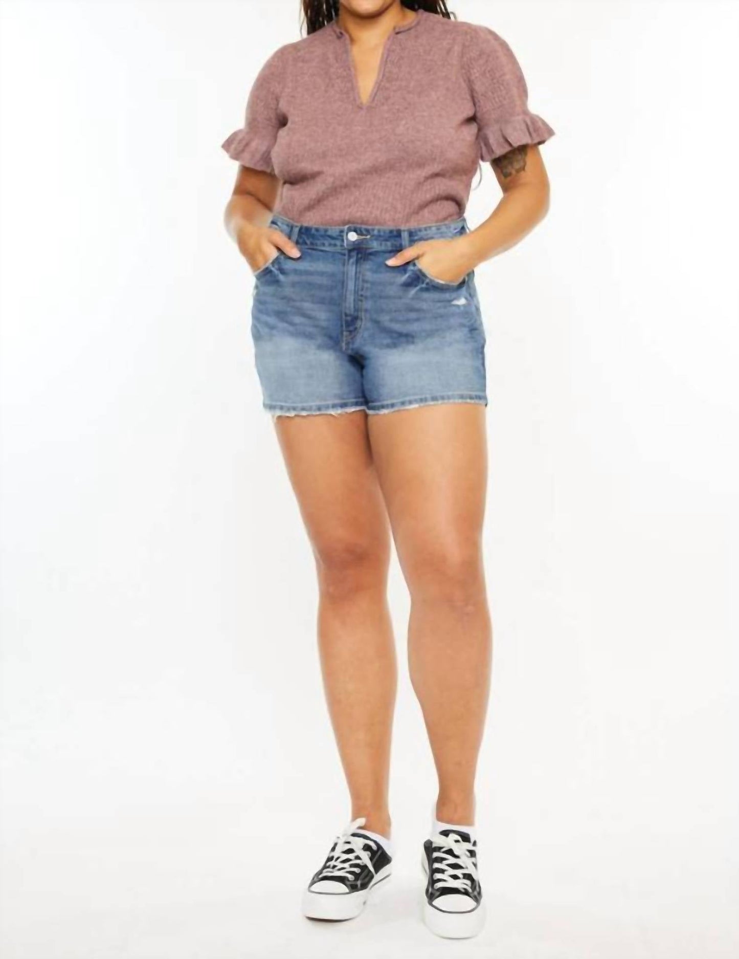 Kancan - High Rise Mom Shorts