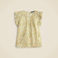 J.Crew - Gathered Ruffle-sleeve Top In Floral Vines Cotton Voile